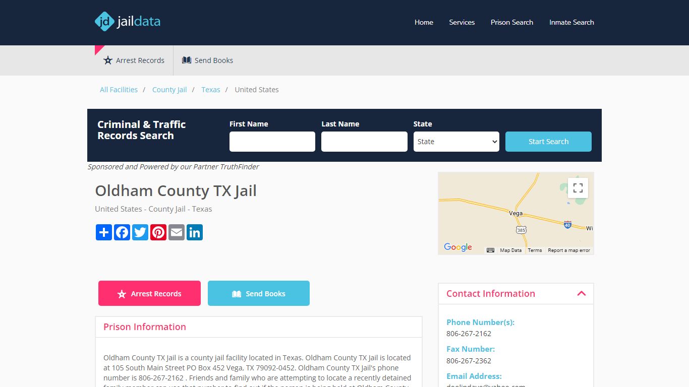 Oldham County TX Jail Inmate Search and Prisoner Info - Oldham County, TX