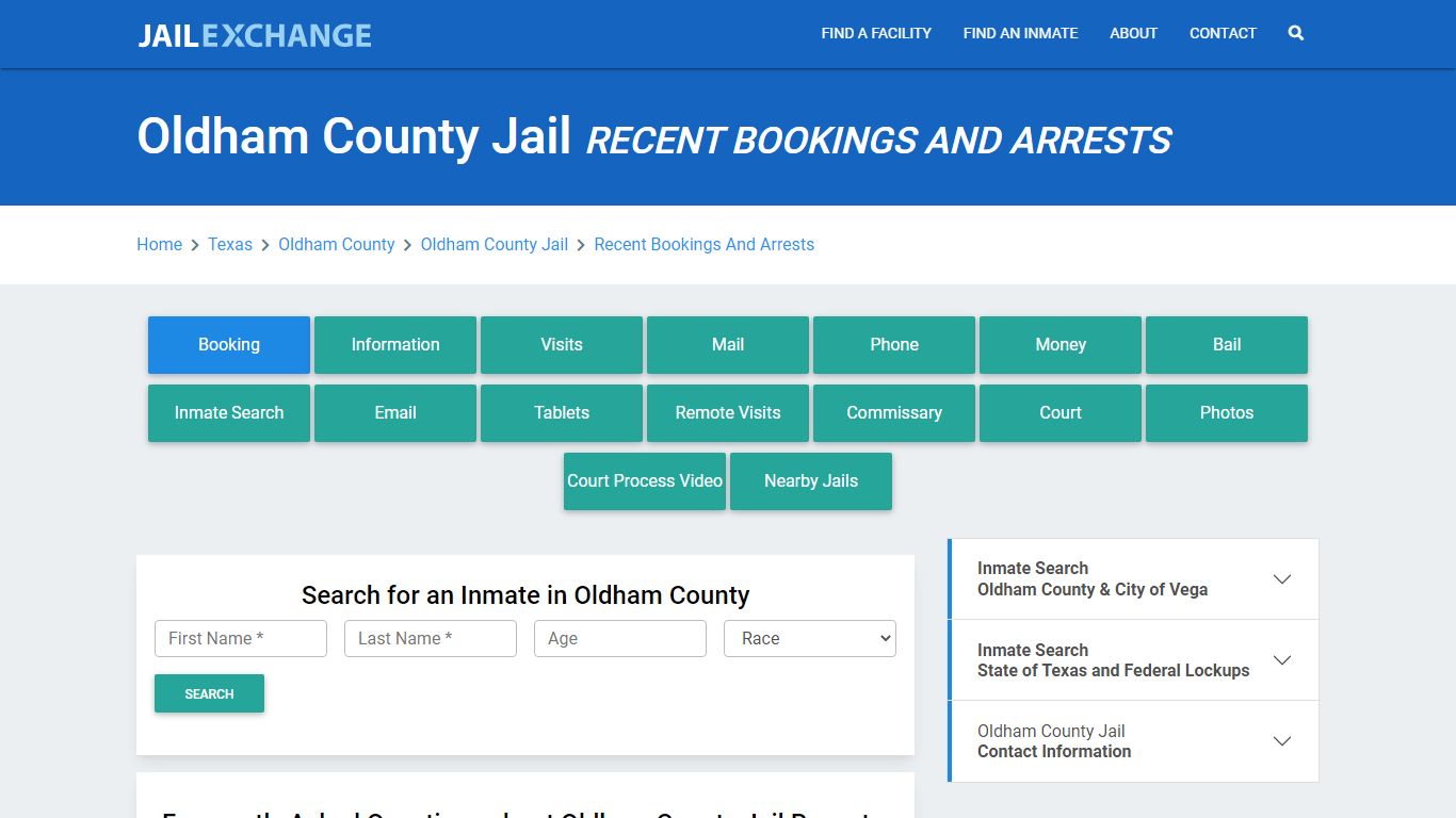 Oldham County Jail Recent Bookings And Arrests - Jail Exchange