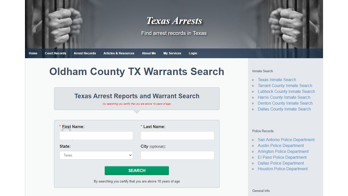 Oldham County TX Warrants Search - Texas Arrests